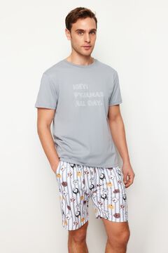 Trendyol Conjunto de pijama curto de riscas e animais