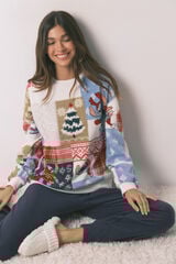 Women'secret Pidžama od tkanine Flis Print