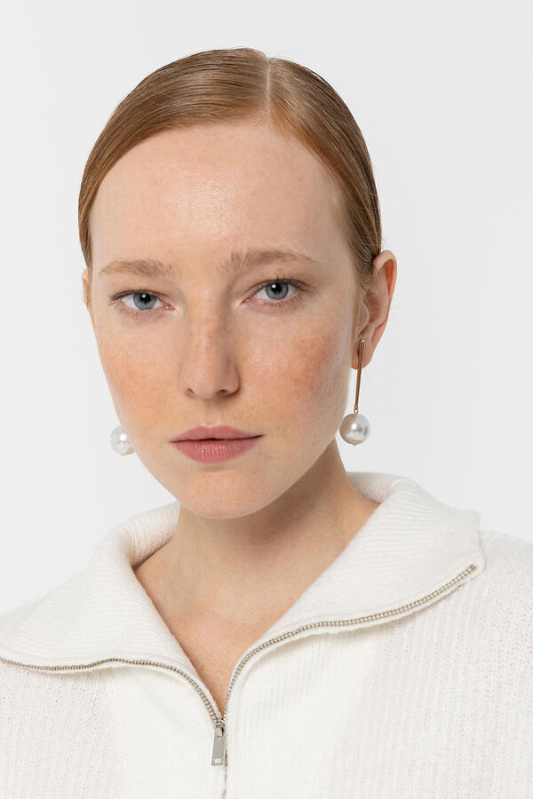 Vilanova Pendientes Largos con Perla printed