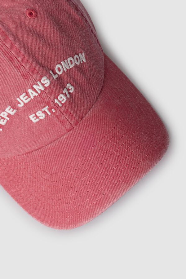 Pepe Jeans Gorra de sarga algod&oacute;n con bordado rojo