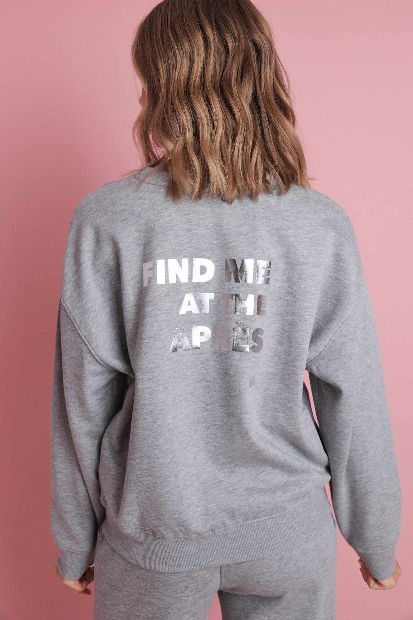 HI&BYE Sudadera felpa gris logo