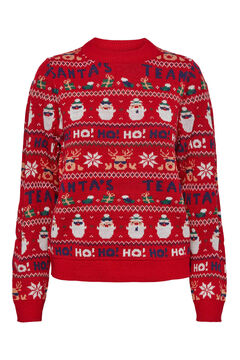 Pieces Camisola de Natal vermelho