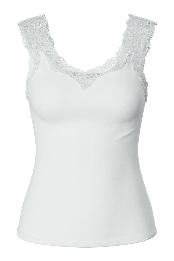 Pieces Top with lace detail blanc