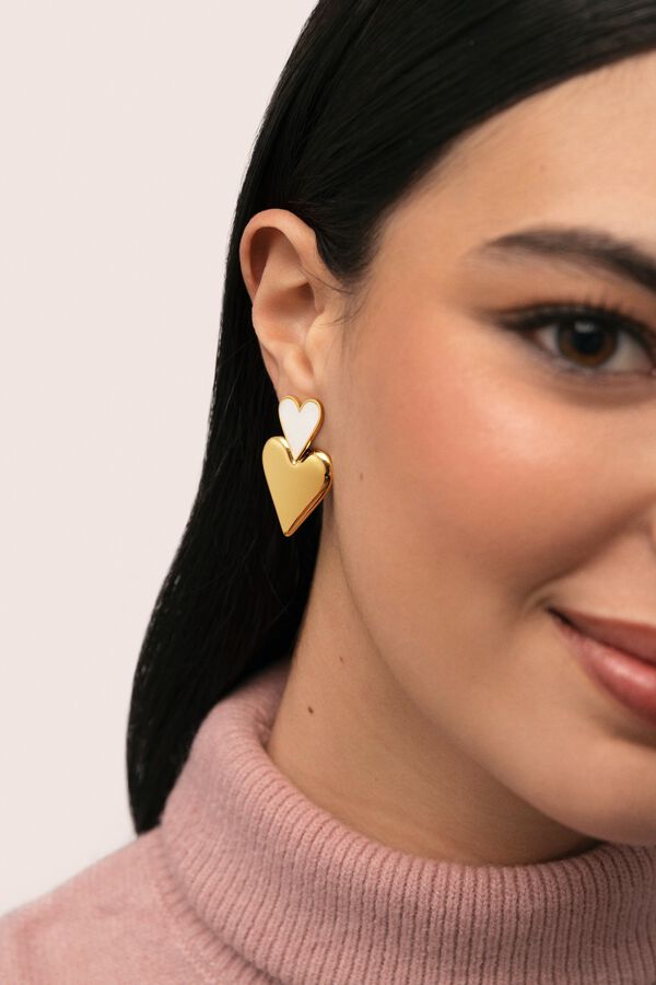 Singularu Duo d'amour Earrings Gold galben