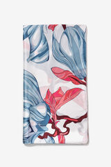 Vilanova Len&ccedil;o acetinado estampado azul