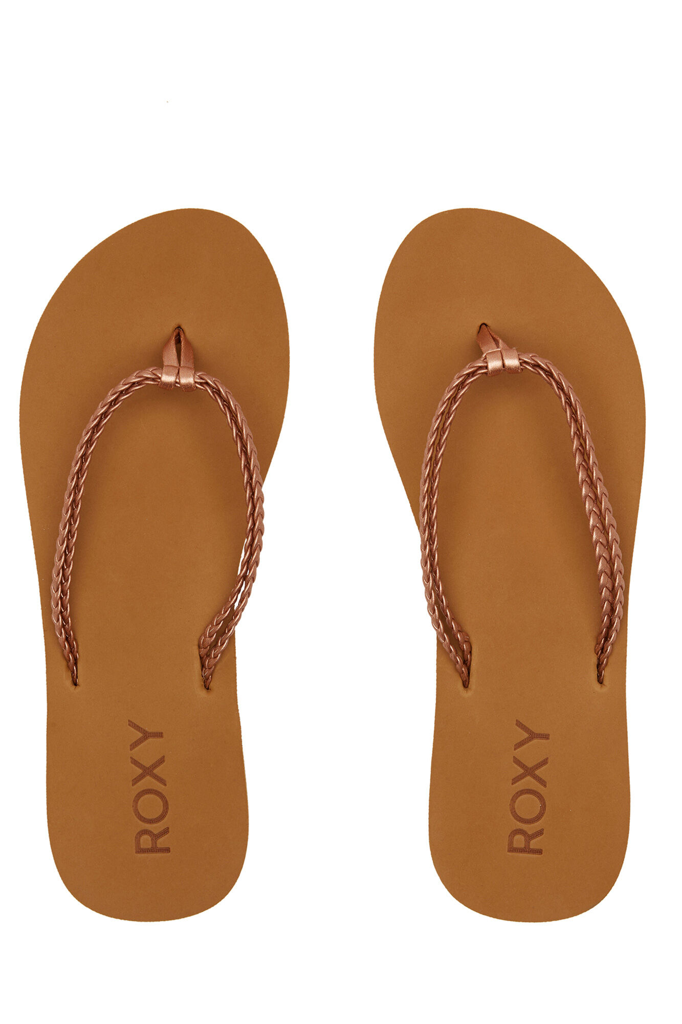 Roxy Chinelo de dupla tira com efeito de pele