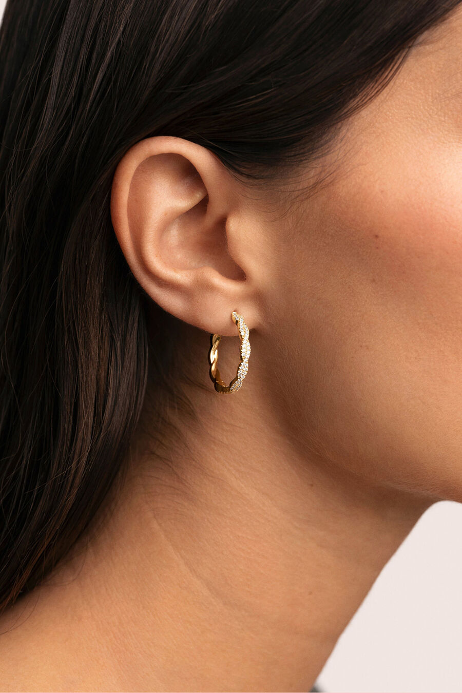 Pendientes Aro Tressia Spark Baño Oro