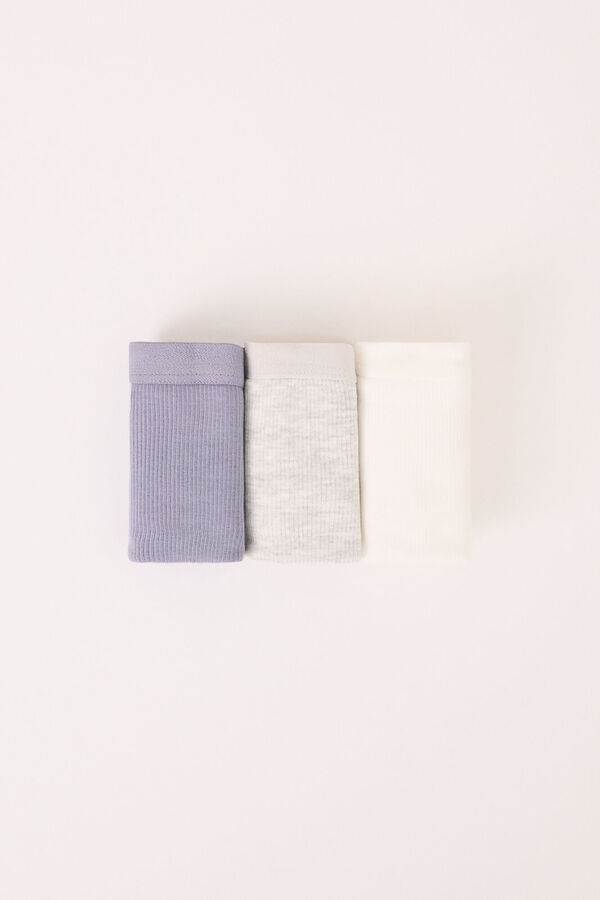 Women'secret Pakovanje od 3 pamučne rebraste japanke Print