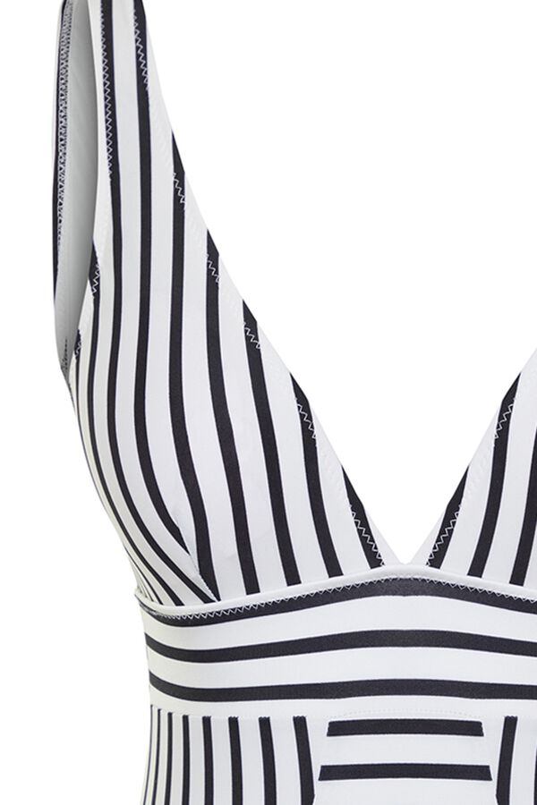 Trendyol Ba&ntilde;ador de rayas escote en V negro