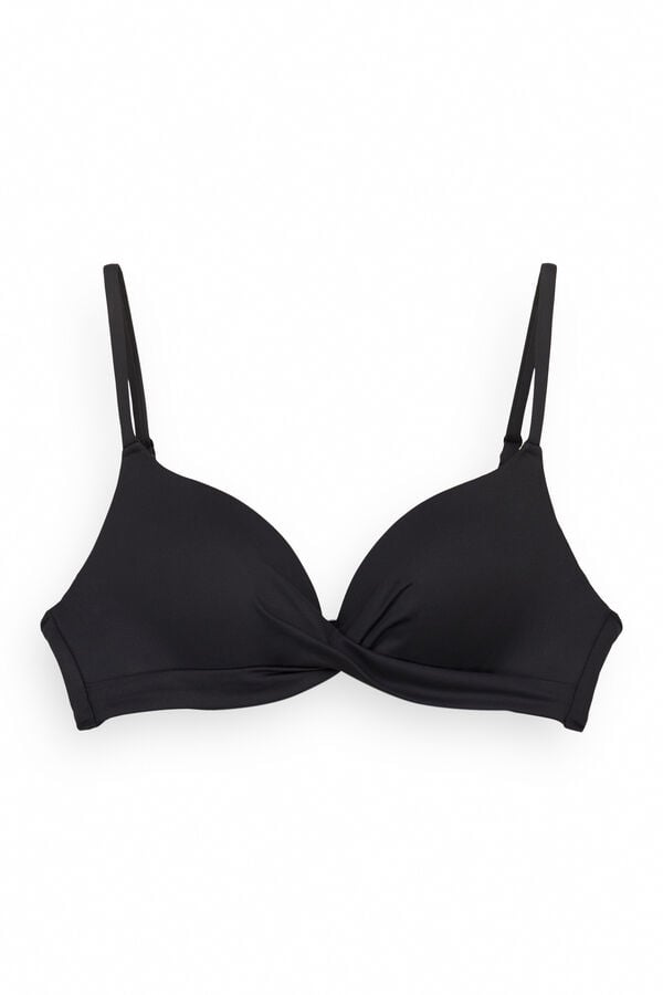 Women'secret Crni ukr&scaron;teni push-up gornji deo bikinija Crna