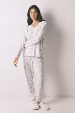 Women'secret Bela mekana rebrasta Moomin dezenirana duga pidžama