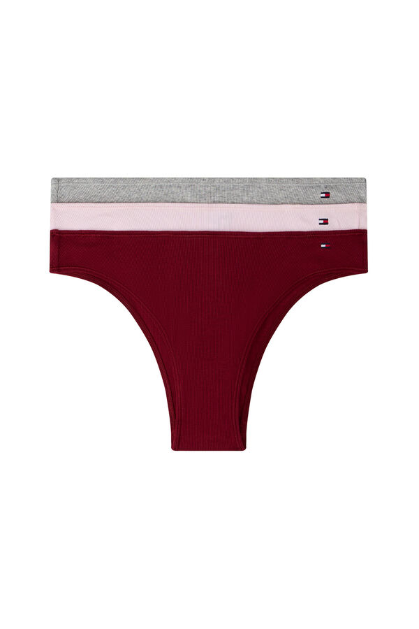 Tommy Jeans Pack of 3 ribbed Brazilian panties  Print