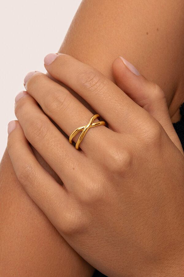 Singularu Gold Plated Hug Ring imprim&eacute;