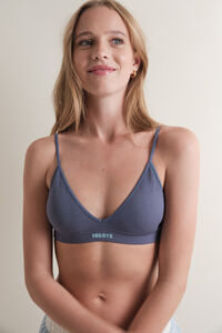 HI&BYE Plavi be&scaron;avni trouglasti grudnjak 