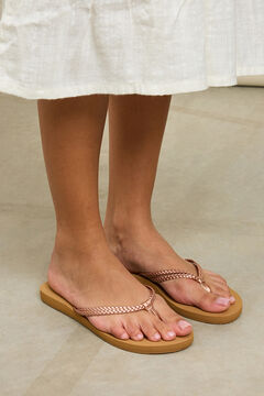 Roxy Chinelo de dupla tira com efeito de pele