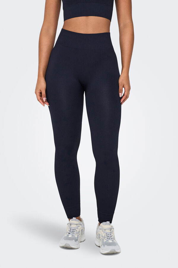 Only Play Leggings Seamless de cintura alta canal&eacute; azul