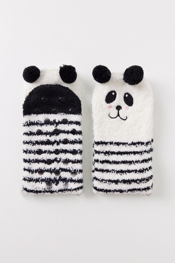 Women'secret Panda bear fluffy socks  white