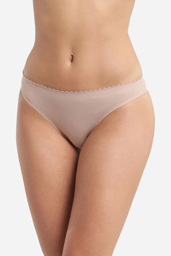 DIM Pack of 2 laser cut cotton thongs printed