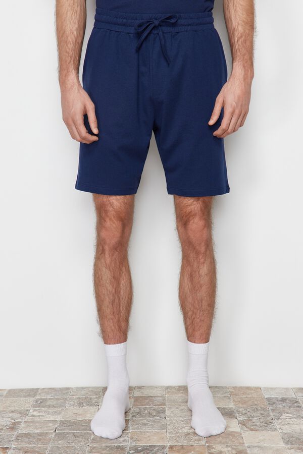 Trendyol Conjunto de pijama corto liso azul