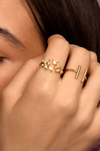 Singularu Anillo Buganvilla White Oro