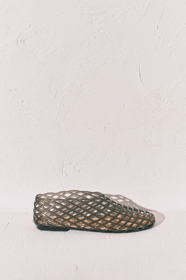 Women'secret Crne mrežaste jelly sandale Crna