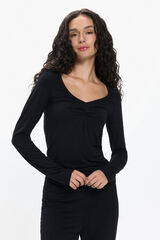 Pieces Long sleeve T-shirt Crna