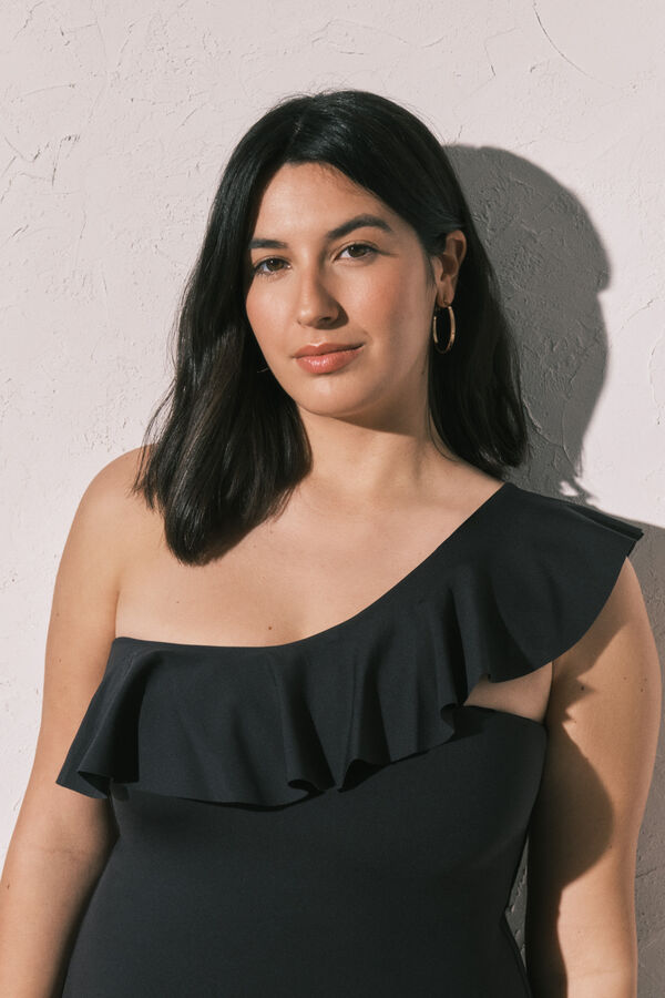 Women'secret Crni kupaći kostim za oblikovanje sa asimetričnim karnerom Crna