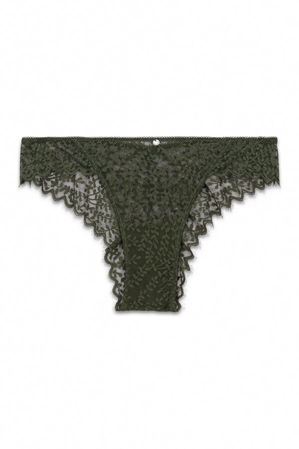 Women'secret Braga ancha brasile&ntilde;a encaje verde Kaki