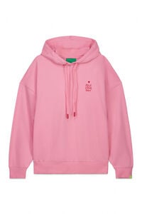 HI&BYE Roze pamučni duks sa kapuljačom