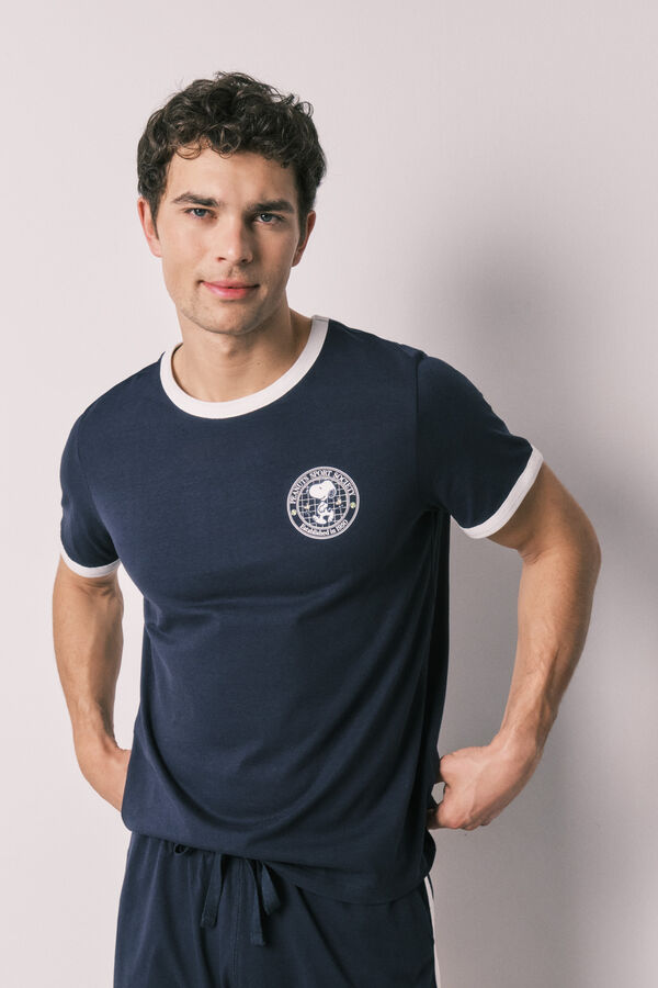 Women'secret 100% pamučna kratka mu&scaron;ka pidžama Snoopy Plava