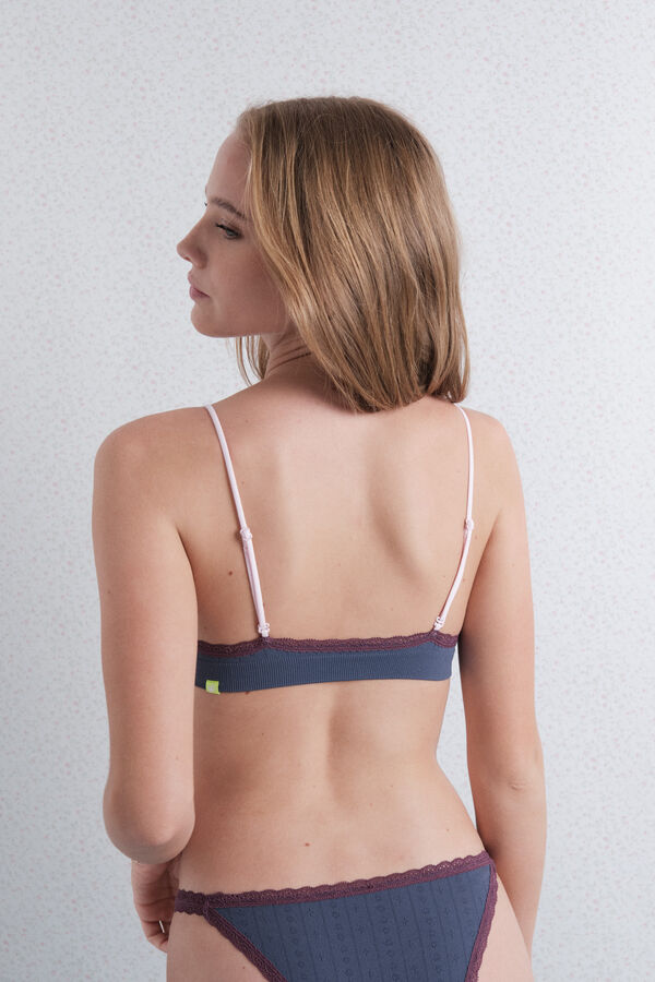 HI&BYE Plavi bes&scaron;ovni poentel grudnjak  Plava