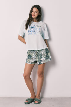 Women'secret Pijama curto de manga curta Stitch azul
