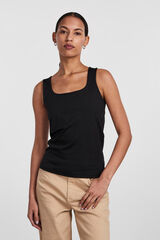 Pieces Camiseta b&aacute;sica escote reversible negro