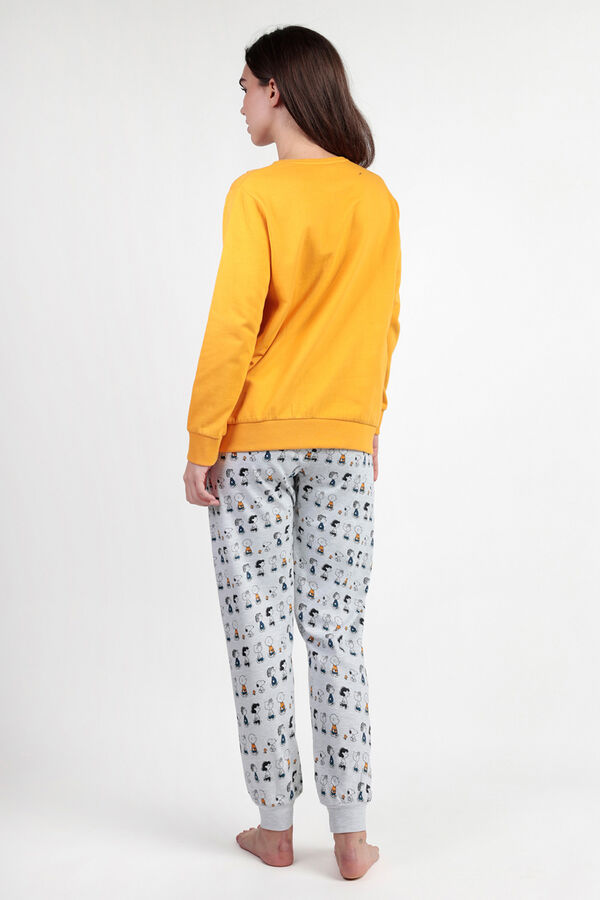 Admas Pijama largo felpa Snoopy&Friends para mujer amarillo