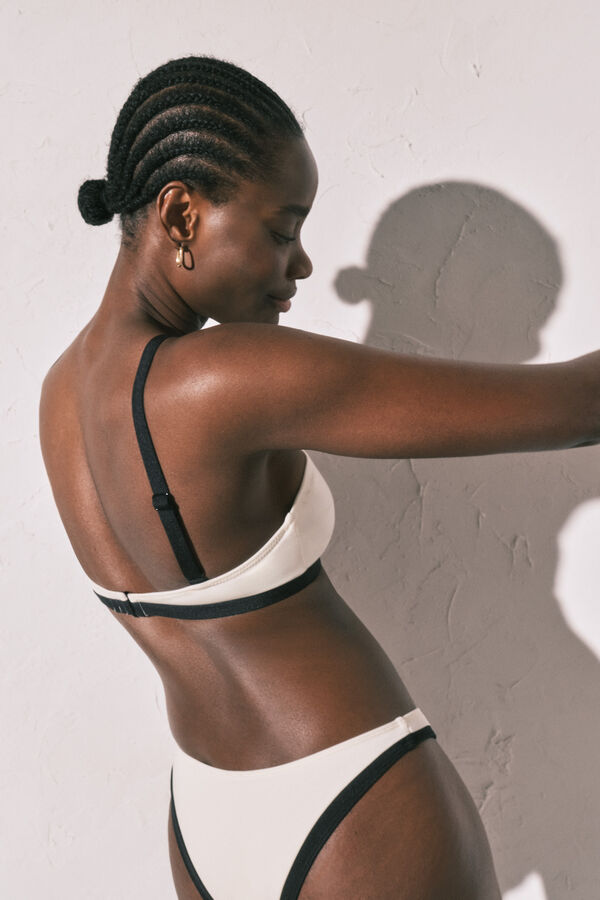 Women'secret Beli polusjajni trouglasti gornji deo bikinija Bež