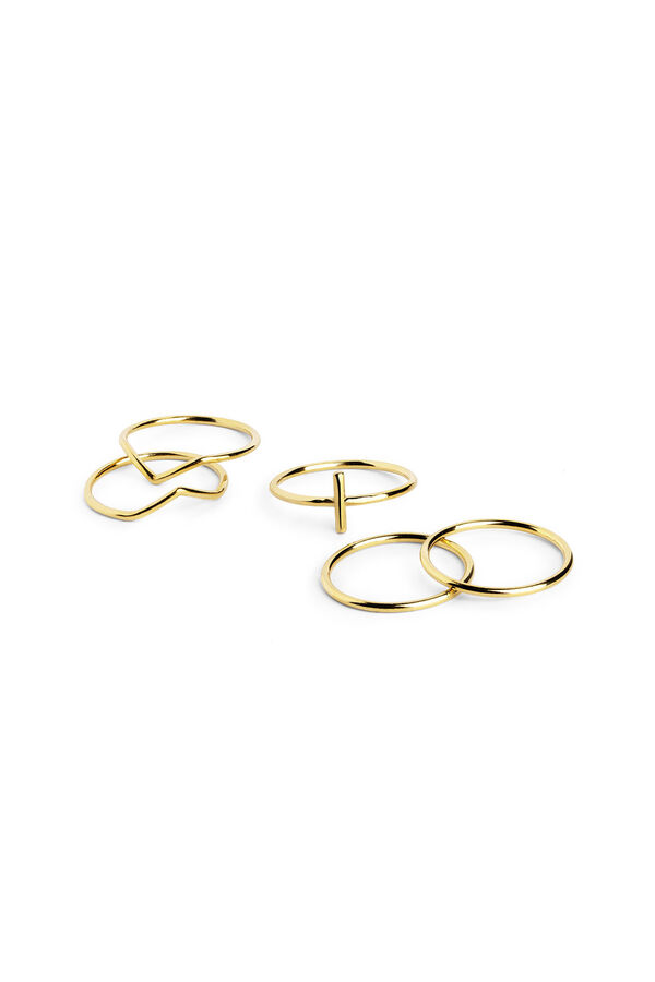 Womensecret Pack of 5 Gold Nefertiti Rings rávasalt mintás