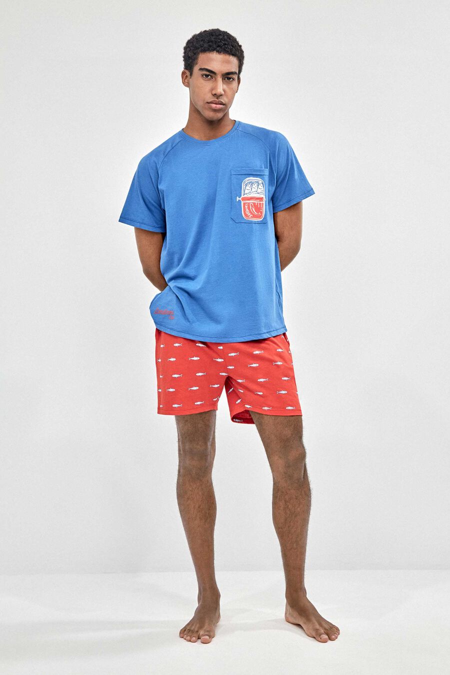 Pijama hombre estampado marino