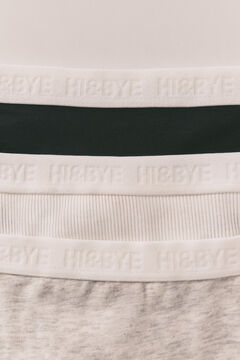 HI&BYE Pack 3 tangas negro, blanco y gris