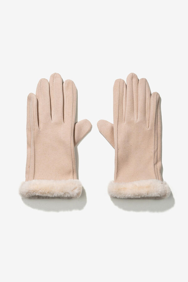 Vilanova Tourch Screen Gloves with Faux Fur grey