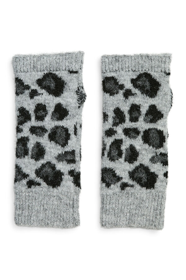 Pieces Mitones Animal Print gris