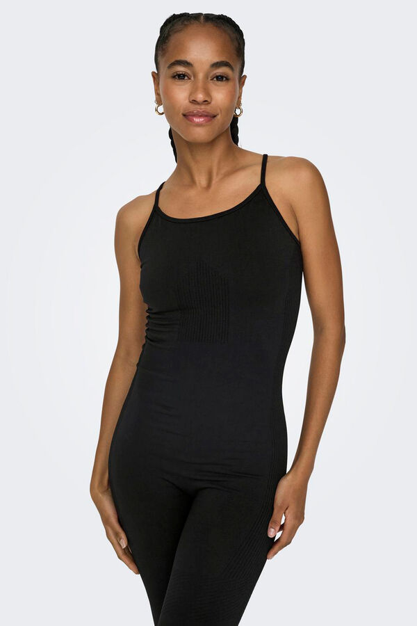 Only Play Seamless black jumpsuit with straps black