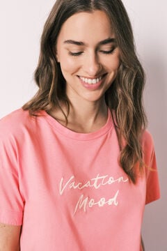 Women'secret Roze pamučna kratka pidžama