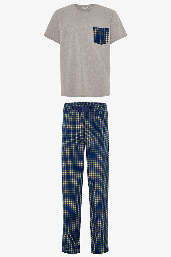 Penti Men's Western Slogan Printed Short Sleeve Cotton Pajama Set printed