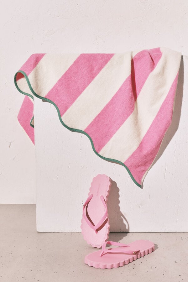 Women'secret 100% pamučni prugasti pe&scaron;kir Roze