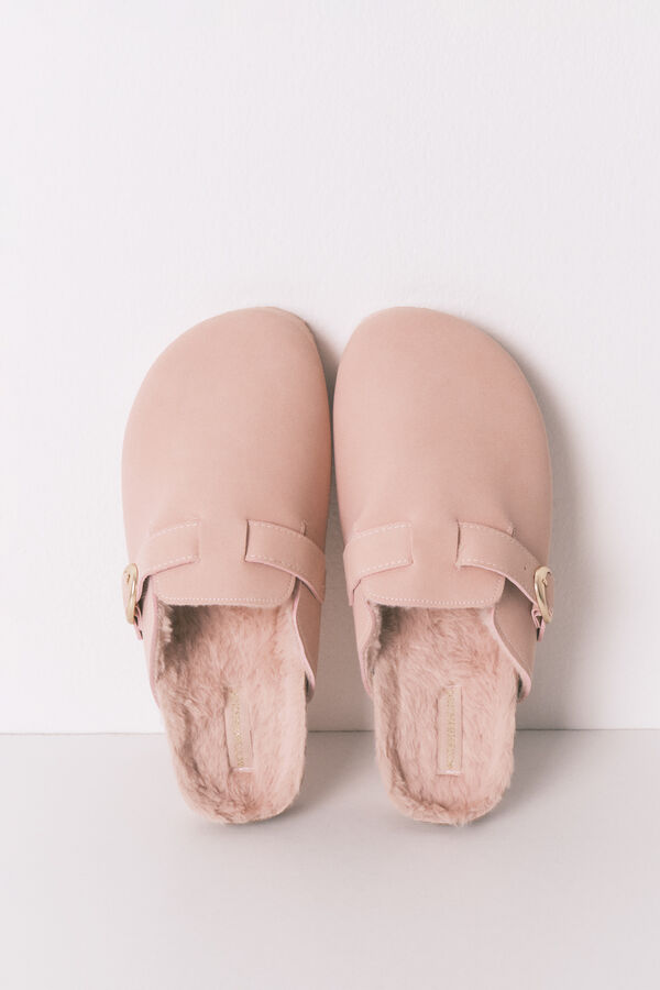 Women'secret Roze krznene papuče Roze