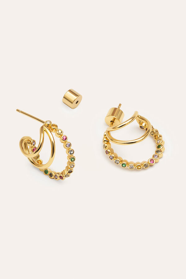 Singularu Pendientes Aro Orbit Ba&ntilde;o Oro amarillo