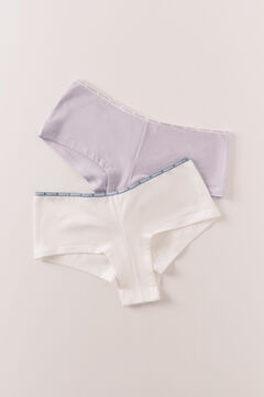 HI&BYE Pack 2 bragas b&oacute;xer morado y blanco