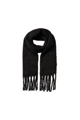 Pieces Bufanda block con textura suave y acabado con flecos. negro