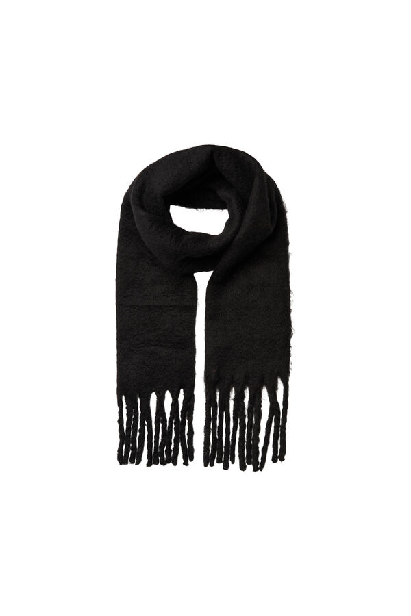Pieces Bufanda block con textura suave y acabado con flecos. negro