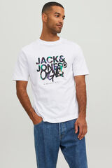 Jack & Jones Camiseta manga corta print logo algod&oacute;n org&aacute;nico  white